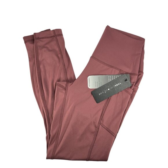 Yogalicious Pants - YOGALICIOUS Lux Leggings Sz S Rouge Blush Dark Pink High Rise Ankle Leggings Gym